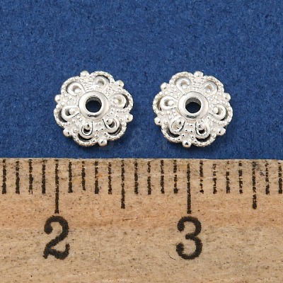 925 Sterling Silver Bead Caps X-STER-C007-04B-S-1