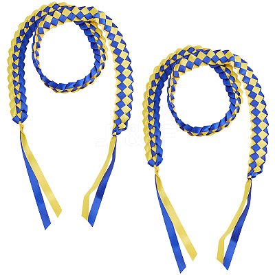 Two Tone Graduation Ribbon Leis FIND-WH0423-78C-1