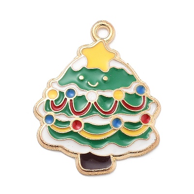 Christmas Theme Alloy Enamel Pendants ENAM-D060-04F-1