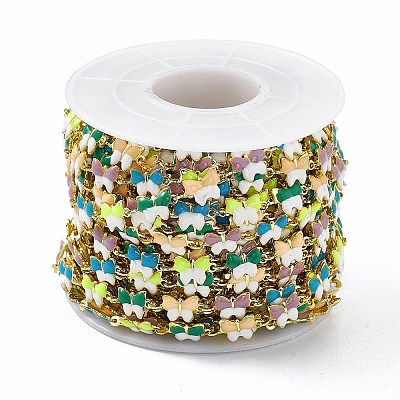 Enamel Butterfly Link Chains CHC-F015-01G-1