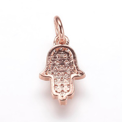 Brass Micro Pave Cubic Zirconia Charms Pendants ZIRC-K070-32RG-1