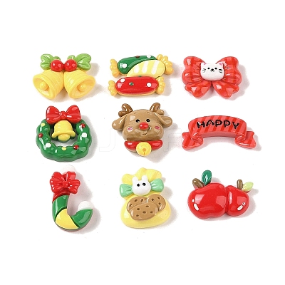 Christmas Opaque Resin Decoden Cabochons RESI-S391-07-1