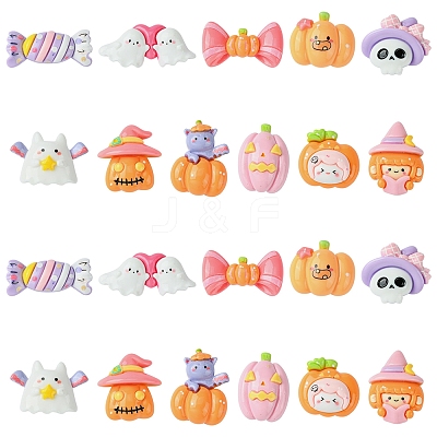 22Pcs 11 Styles Halloween Theme Opaque Resin Decoden Cabochons CRES-FS0001-15-1