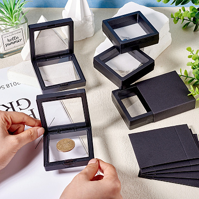 Square Transparent PE Thin Film Suspension Jewelry Floating Frame Displays ODIS-TAC0002-02A-1