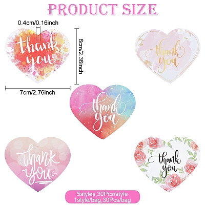 Coated Paper Thank You Greeting Card DIY-FS0007-76C-1