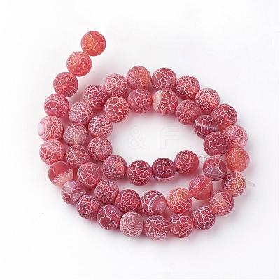 Natural Fire Crackle Agate Bead Strands G-S216-6mm-05-1