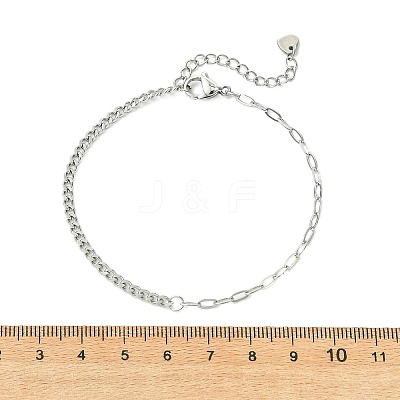 304 Stainless Steel Curb Chain & Paperclip Chain Bracelets BJEW-JB14161-02-1