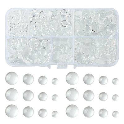 400Pcs Transparent Glass Cabochons GGLA-YW0001-15-1