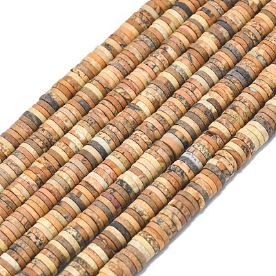 Natural Picture Jasper Beads Strands G-P575-B30-6x1mm-1