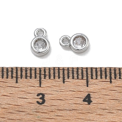 Brass Micro Pave Clear Cubic Zirconia Charms CU-CBA91C0-05P-1