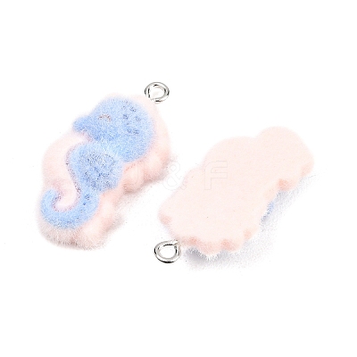 Flocking Opaque Resin Pendants RESI-P053-03E-P-1
