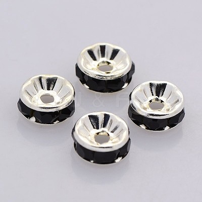 Brass Rhinestone Spacer Beads RB-A014-Z6mm-02S-NF-1
