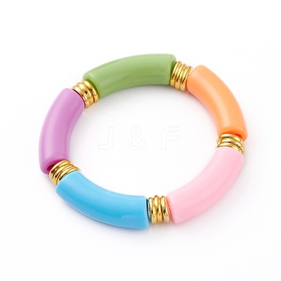 Opaque Acrylic Beaded Bracelet Sets BJEW-JB06513-1