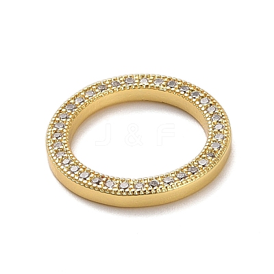 Rack Plating Brass Micro Pave Clear Cubic Zirconia Linking Rings KK-P261-06G-1