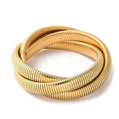 304 Stainless Steel Stretch Bracelets BJEW-A031-01G-G-1