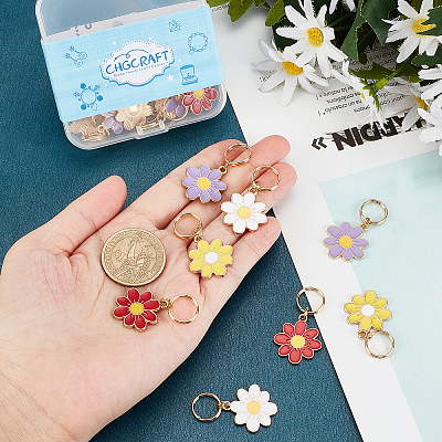 16Pcs 4 Colors Alloy Enamel Keychain KEYC-CA0001-15-1