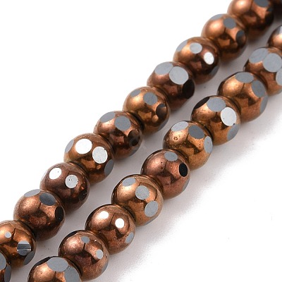 Electroplated Non-magnetic Synthetic Hematite Beads Strands G-G862-02D-1