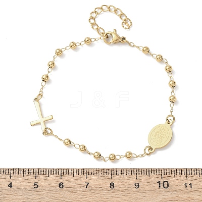 Religion 304 Stainless Steel Link Bracelets BJEW-F524-05B-G-1
