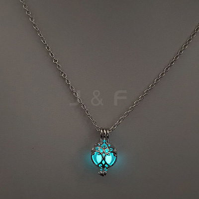 Alloy with Luminous Resin Bead Inside Pendant Necklaces for Women Men FS-WG4D5C2-28-1