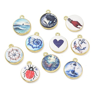 Printed Brass Pendants KK-CBA84C5-14G-1