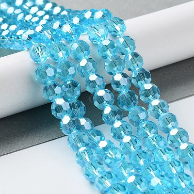 Electroplate Glass Bead Strands EGLA-R015-8mm-12-1