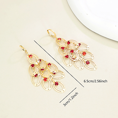 Brass Oval Tassel Hoop Earrings CQ4366-1