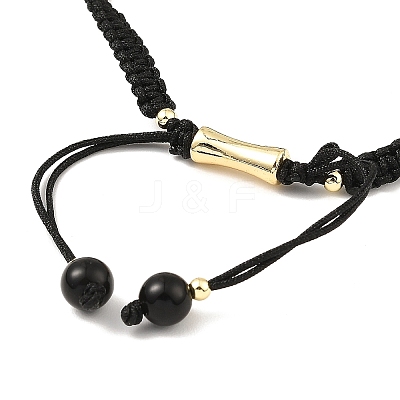 Natural Mixed Gemstone Pixiu Braided Bead Bracelet BJEW-K330-01-1