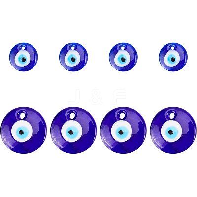 Handmade Evil Eye Lampwork Pendants LAMP-NB0001-15-1