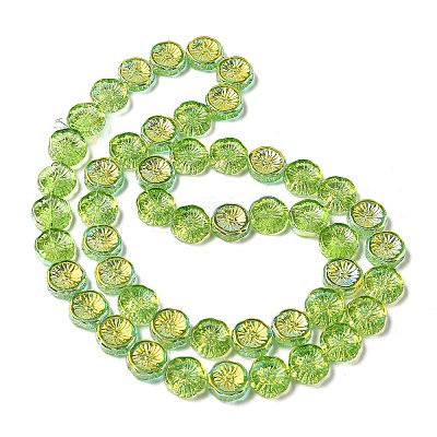 Half Electroplate Baking Paint Glass Beads Strands EGLA-K061-11A-AB03-1