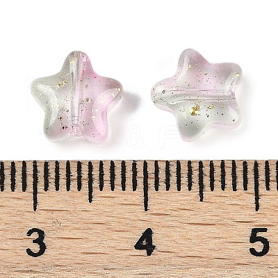 Transparent Spray Painted Frosted Glass Beads GLAA-NH0003-01-1