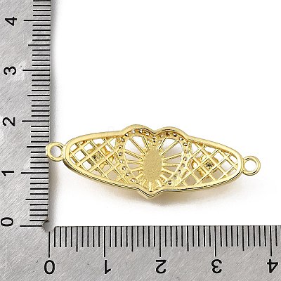 Brass Pave Cubic Zirconia Religion Connector Charms KK-Q066-16B-G-1
