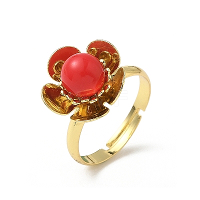 Brass Adjustable Finger Rings for Women RJEW-K295-02G-1