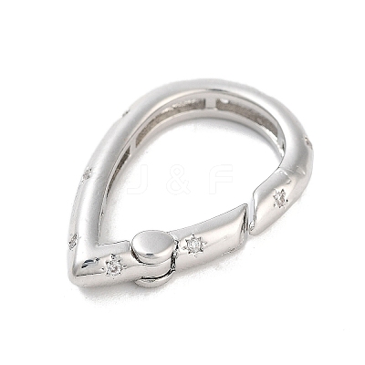 Brass Micro Pave Clear Cubic Zirconia Spring Gate Rings KK-M293-52P-1