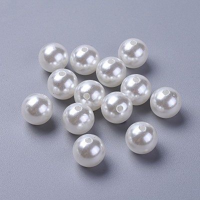 ABS Plastic Imitation Pearl Ball Beads MACR-A004-8mm-01-1