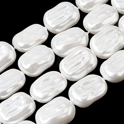 Electroplate Opaque Glass Imitation Pearl Beads Strands EGLA-H113-01A-1