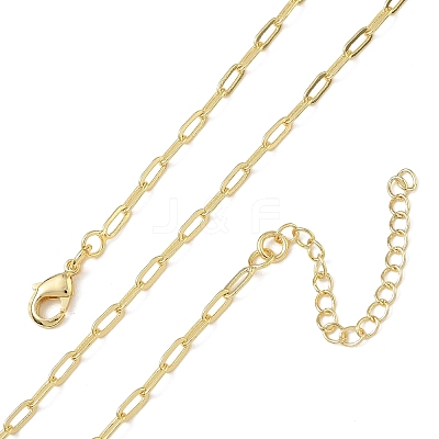 2.4MM Brass Paperclip Chain Necklaces for Women KK-CBA2293-17G-1