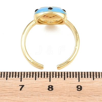 Brass Micro Pave Cubic Zirconia Cuff Open Rings for Women RJEW-K264-16G-1