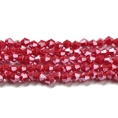 Opaque Solid Color Electroplate Glass Beads Strands GLAA-F029-P4mm-C02-1