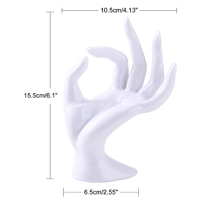 Plastic Ring Display Hand Model DIY-I047-04B-1