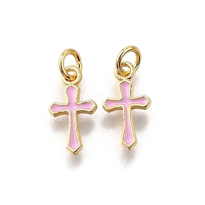 Brass Enamel Charms KK-C106-04G-04-1