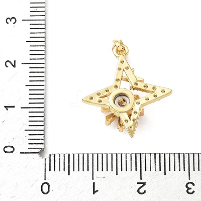 Brass Micro Pave Cubic Zirconia Rotating Pendants KK-M323-01B-G-1