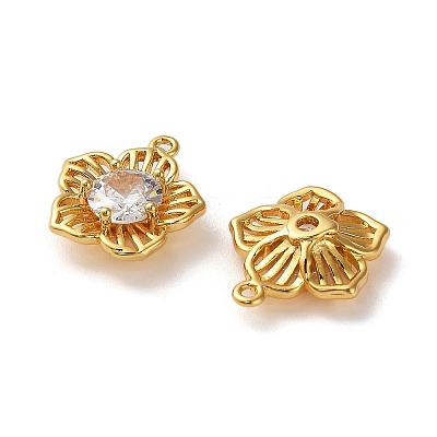 Brass Micro Pave Cubic Zirconia Pendants KK-P285-11G-1