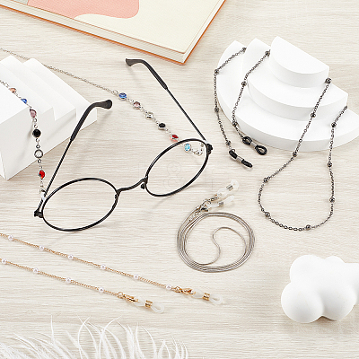 4Pcs 4 Styles Iron & Alloy Eyeglasses Chains AJEW-CN0002-75A-1