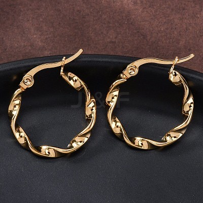 201 Stainless Steel Hoop Earrings EJEW-A054-05C-G-1