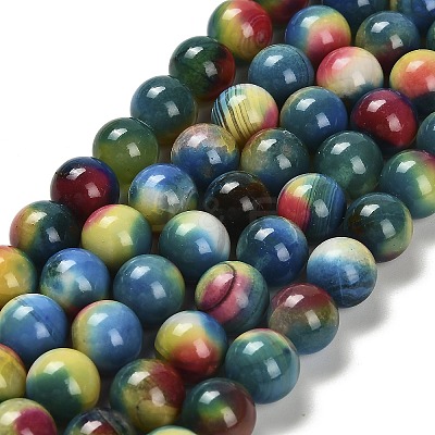 Dyed Natural Agate Beads Strands G-G203-09B-10mm-1