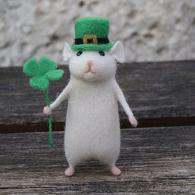 Mouse Wool Felt Needle Felting Kit with Instructions DOLL-PW0004-11A-1