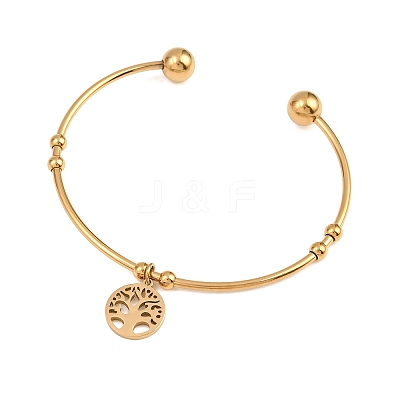 10Pcs Ion Plating(IP) 304 Stainless Steel Cuff Bangles BJEW-M284-20G-01-1