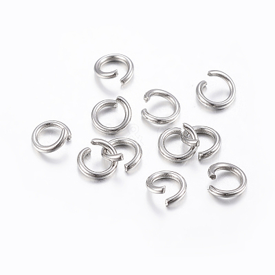 Non-Tarnish 304 Stainless Steel Open Jump Rings X-STAS-H437-6x1mm-1