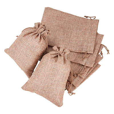 Burlap (Polyester) Packing Pouches Drawstring Bags ABAG-BC0001-07B-18x13-1