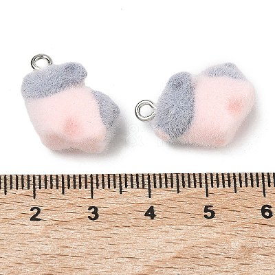 Flocking Opaque Resin Pendants RESI-F064-A23-1